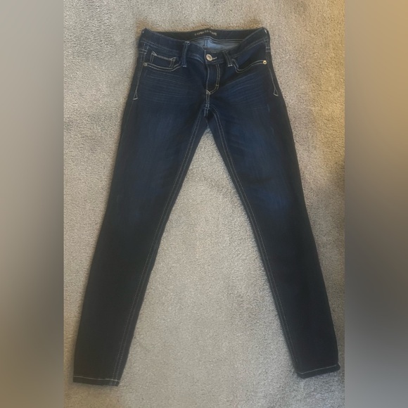 Express Blue Skinny Jeans with Tapered Fit - Picture 3 of 5